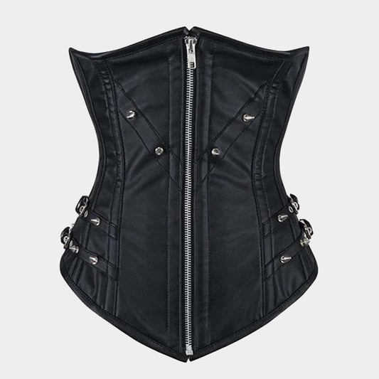 Onyx Cinch women's black Nappa leather underbust corset