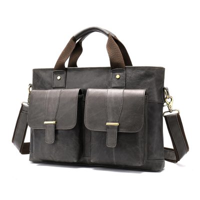 Oscar Grey Leather Satchel – Sophisticated Utility in a Modern Shade