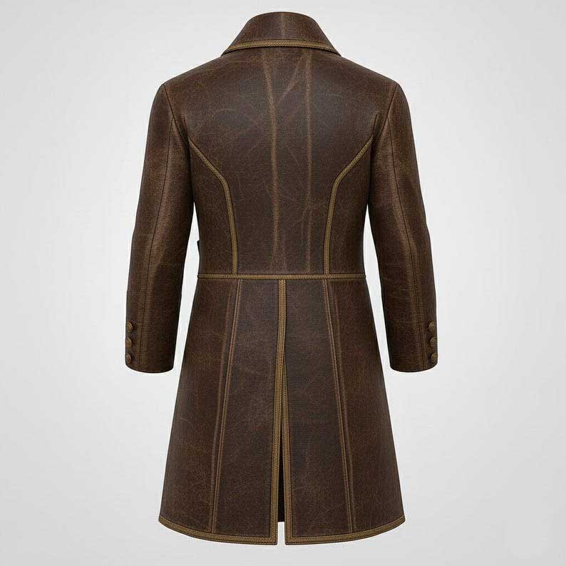 Brown Leather Pirate Captain Cosplay Coat