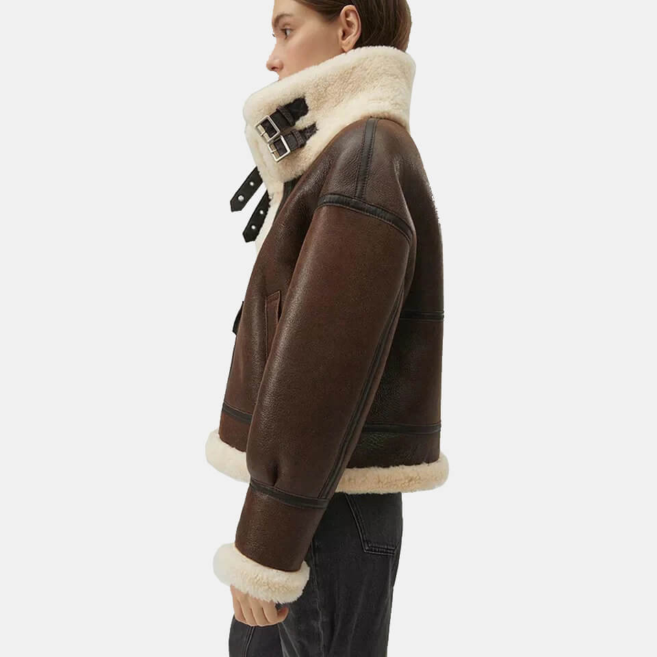 shearling-lined coat for women