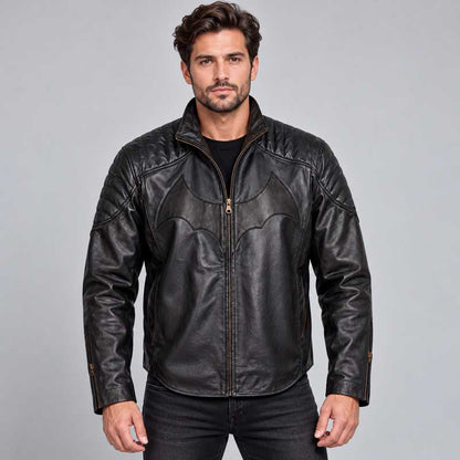 The Dark Knight Rises Batman genuine leather jacket in black