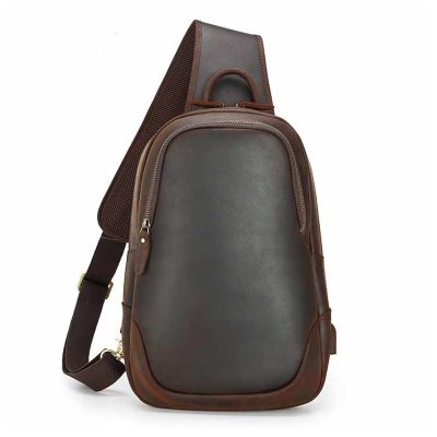 Vintage Casual Leather Sling Bag – Everyday Crossbody for Men & Women