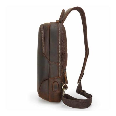 Vintage Casual Leather Sling Bag – Everyday Crossbody for Men & Women