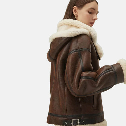 women's winter coat with shearling