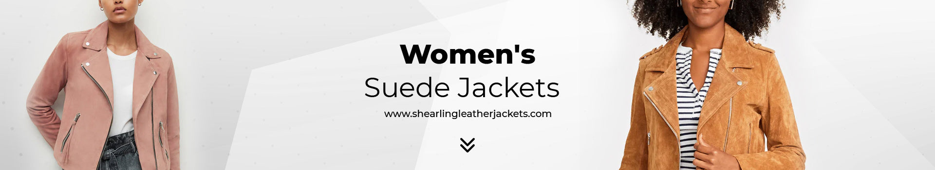 Women's Suede Jackets Promotional Banner