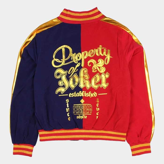 Women's Harley Quinn Joker costume bomber jacket