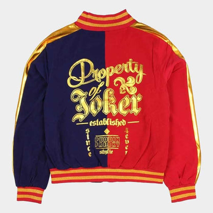 Women's Harley Quinn Joker costume bomber jacket