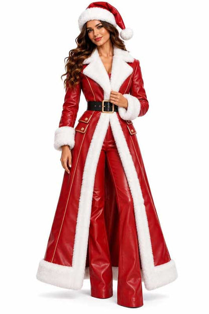 Women's Santa suit with red coat and matching pants