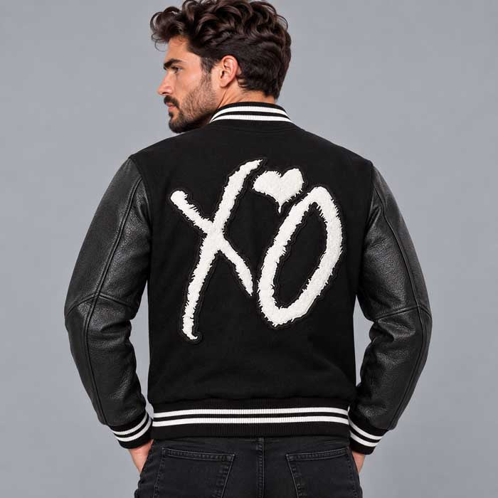 Men's XO tour wool and genuine leather varsity jacket